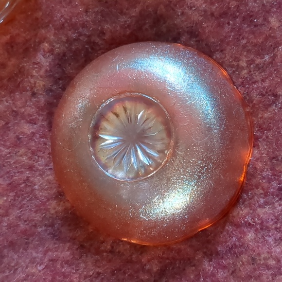 Vintage Marigold Carnival Glass bowls Crackle scalloped edge, three bowls. - Picture 3 of 6